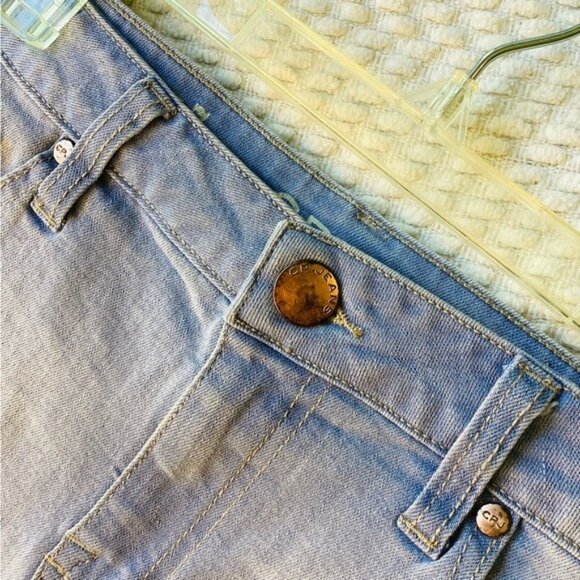 CP Jeans Fringed Denim Shorts Size 7 Light Wash 5 Pockets Stretch - Picture 3 of 9